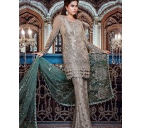 *Maria B. Embroidered Net Collection 2017 - 03 Pcs Suite - BD-1107